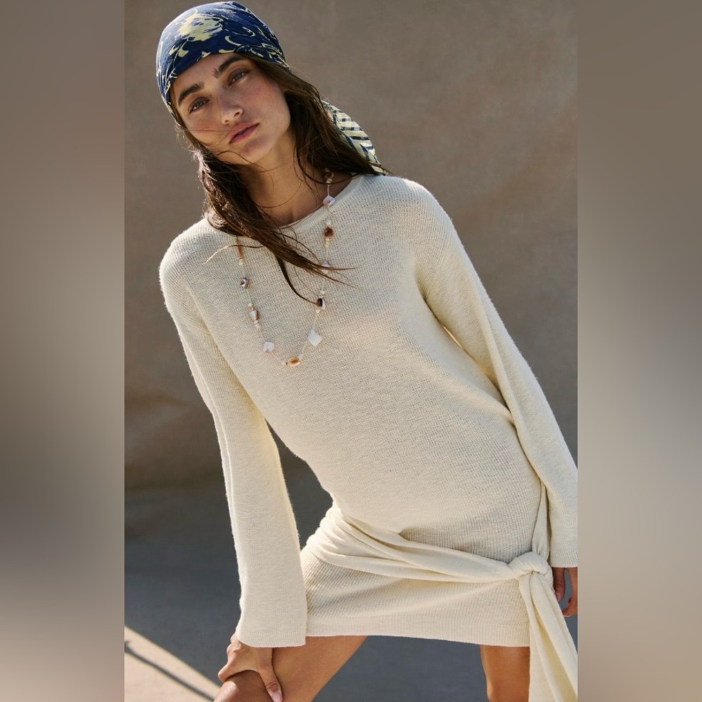 Free People - Free-est ~ Spencer Fine Gauge Mini Dress ~ Neutral ~ NWT ~ XS - Picture 8 of 10